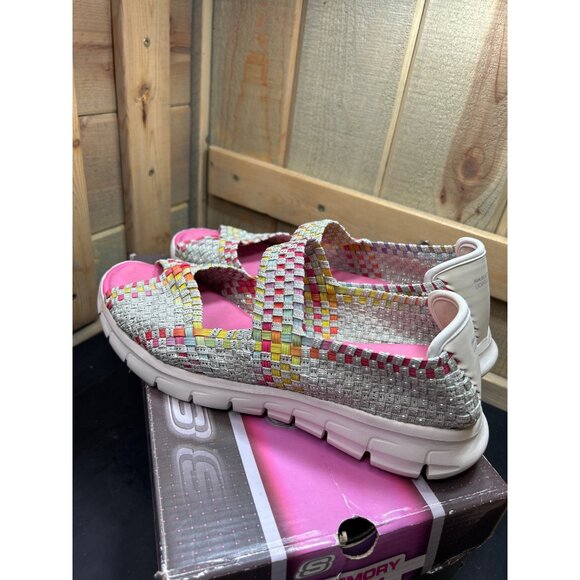 Skechers Womens Memory Foam Lightweight Woven Sandals Size 11 Multicolor Comfort - Picture 6 of 8